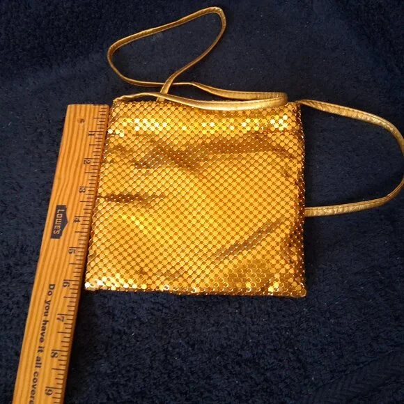 Shakira Vintage Gold Mesh Crossbody Evening Bag - Picture 9 of 12